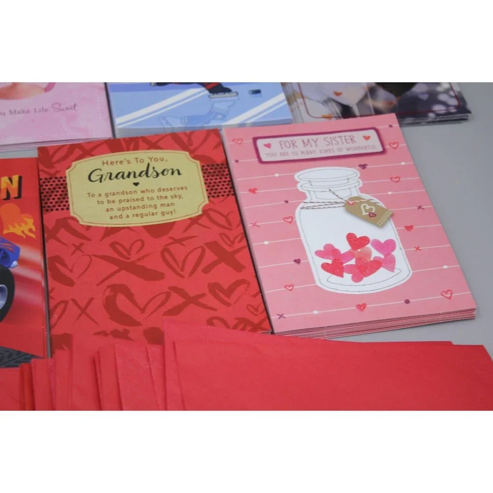 Lot of 97 Hallmark Valentine's Day Cards 1/Envelopes Retail Sale New FANCY Lot 1